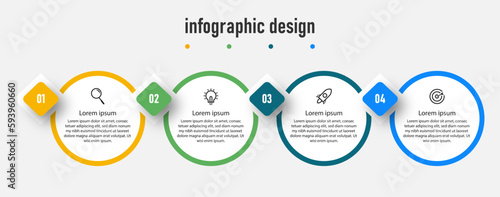 infographic design presentation business Elegant template with 4 options
