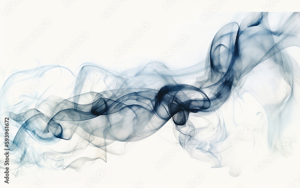 Fototapeta premium Smoke abstract watercolor illustration. Generative AI technology.