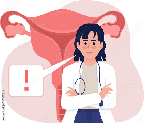 Foto Draw attention to woman reproductive health 2D raster isolated illustration