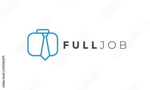 Briefcase logo vector minimalist design businessman boss bag work concept