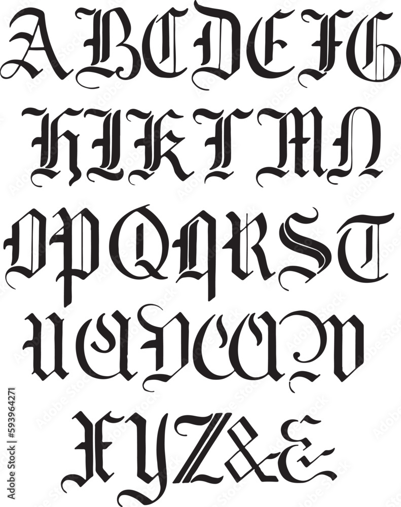 15th 16th Centuries German alphabets - ABC letters 15th 16th Centuries German alphabets - ABC letters