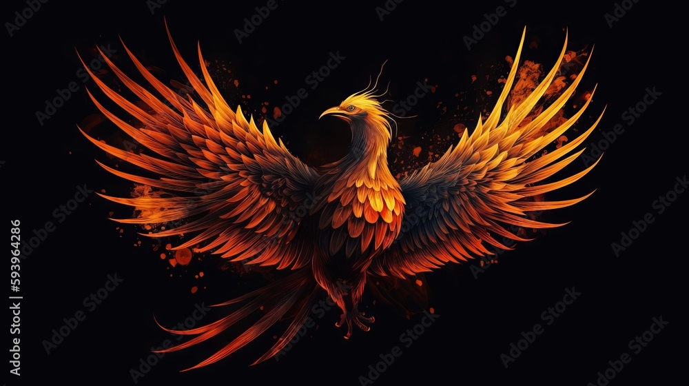 Obraz premium Phoenix fire bird. Generative AI