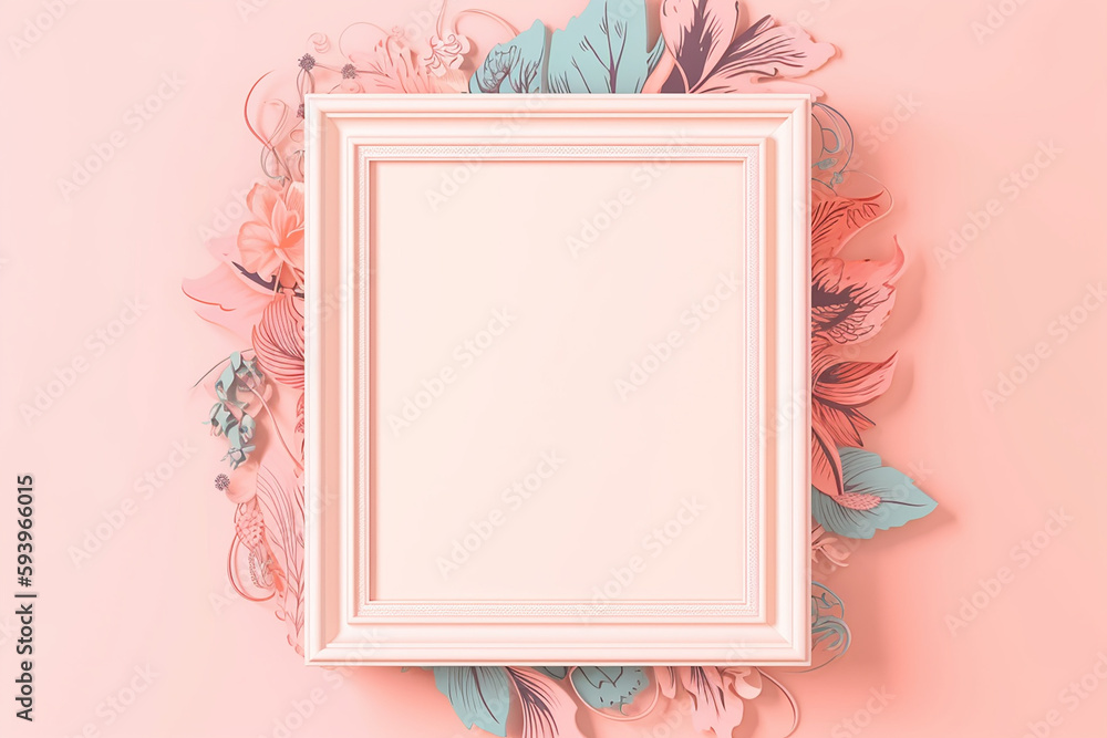 Pale pink decorative frames, frames, photos, paintings, etc., ideal for
