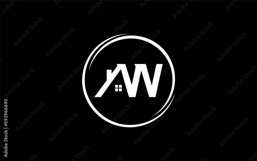 Real estate logo design circle icon and real estate symbol and flat house window circle monogram Real estate logo design circle icon and real estate symbol and flat house window circle monogram