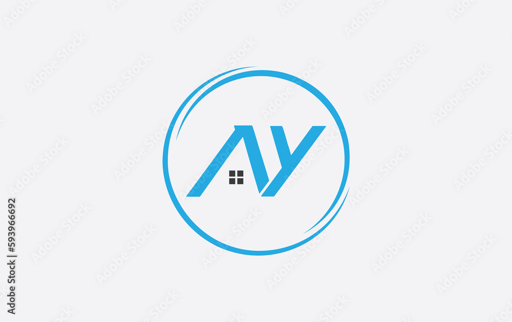 Real estate logo design circle icon and real estate symbol and flat house window circle monogram Real estate logo design circle icon and real estate symbol and flat house window circle monogram