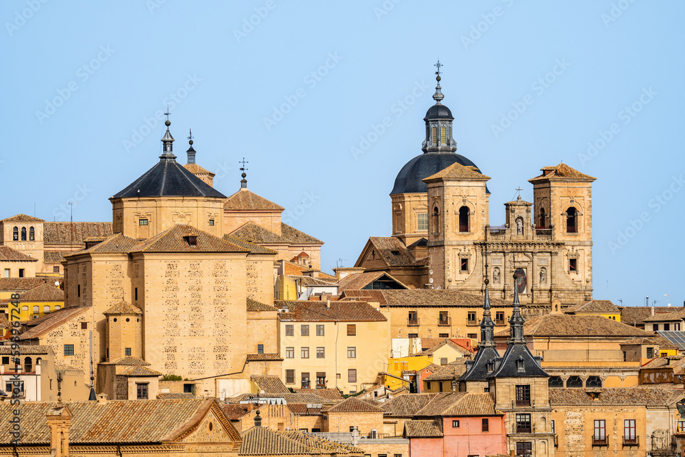 Telephoto lens view of the Church of San Ildefonso. It is a Baroque style church located in the historic center of the city of Toledo also known as the Jesuit church