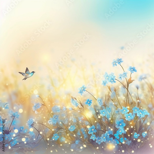 background with butterflies on a meadow