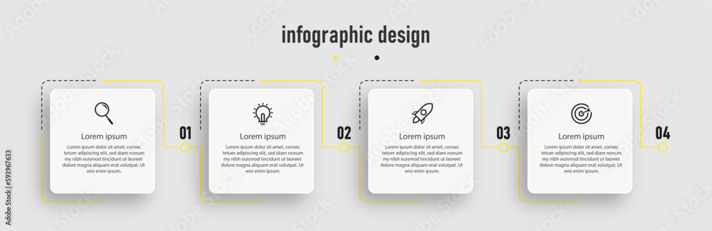 Modern infographic design timeline
business template and data visual with 4 options.