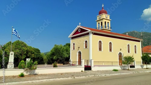 Church at the Karavomylos town Kefalonia Greece photo