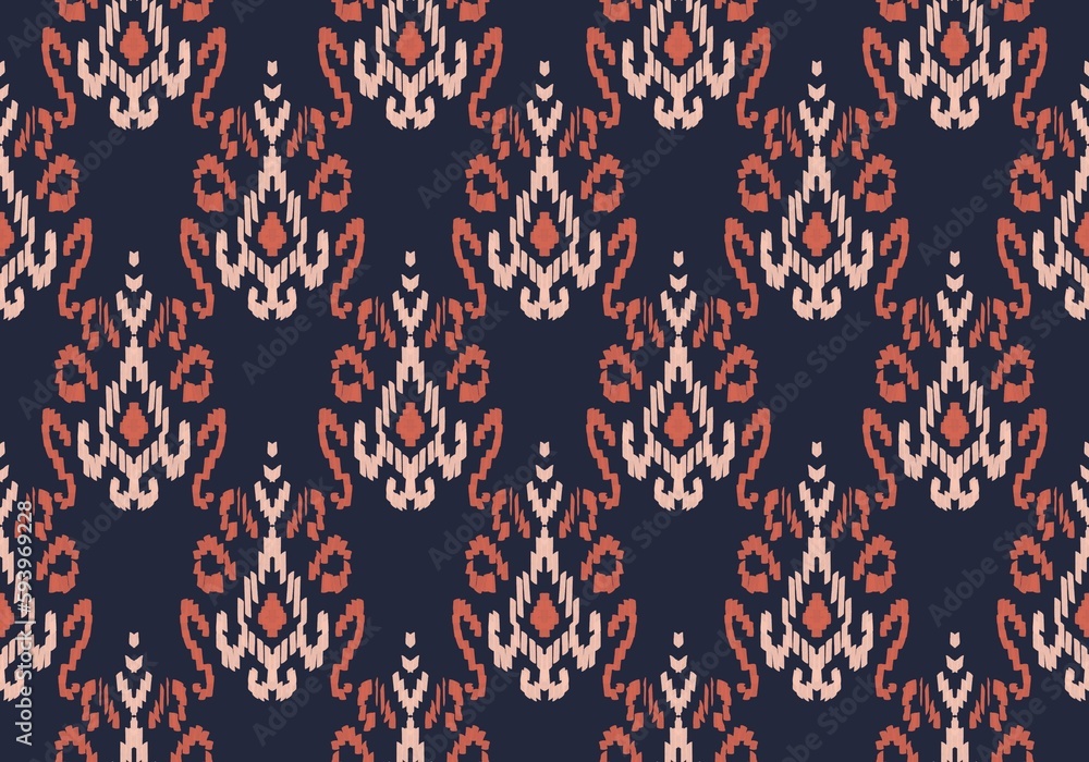 Obraz premium ikat, ethnic, ikat pattern, geometric pattern, native patterns, tribal pattern, boho pattern, motif pattern, aztec pattern, textile pattern, fabric pattern, carpet pattern, mandalas pattern, african