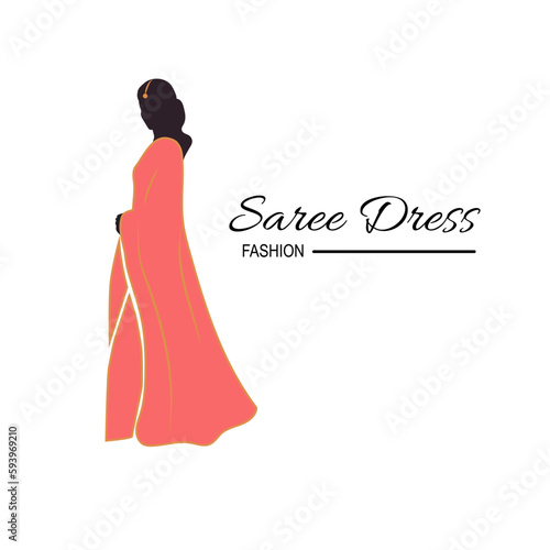 fashion saree dress logo design tempate perfect for boutique, fashion shop and store