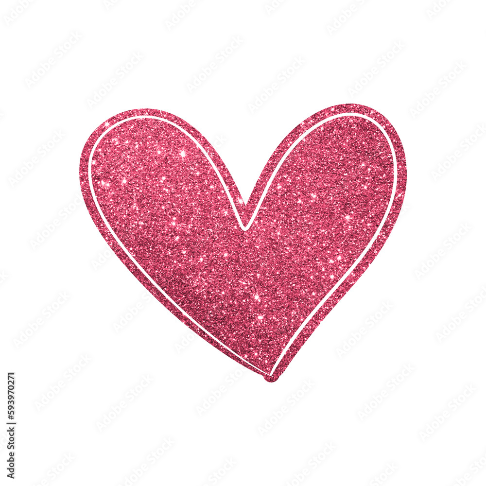 Red glitter heart shape