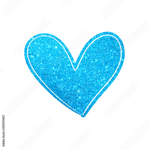 Blue sapphire glitter heart shape