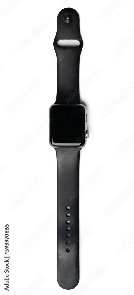 Modern black smart watch on a white background Modern black smart watch on a white background