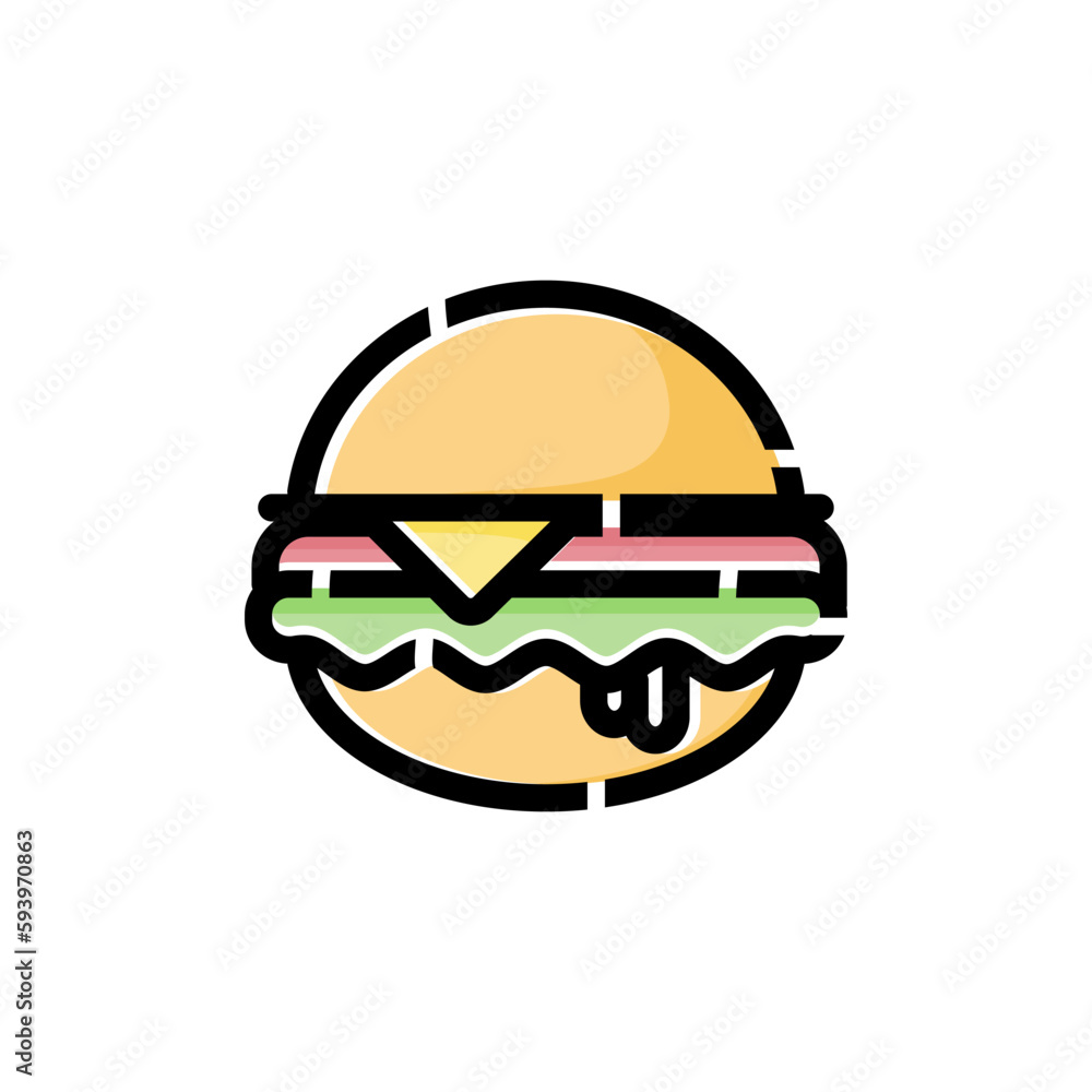 hamburger icon, food symbol illustration. hamburger icon, food symbol illustration.