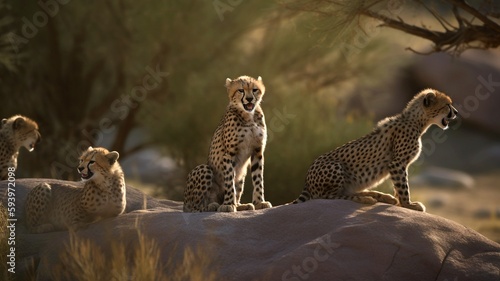 cheetah and cubs generative ai