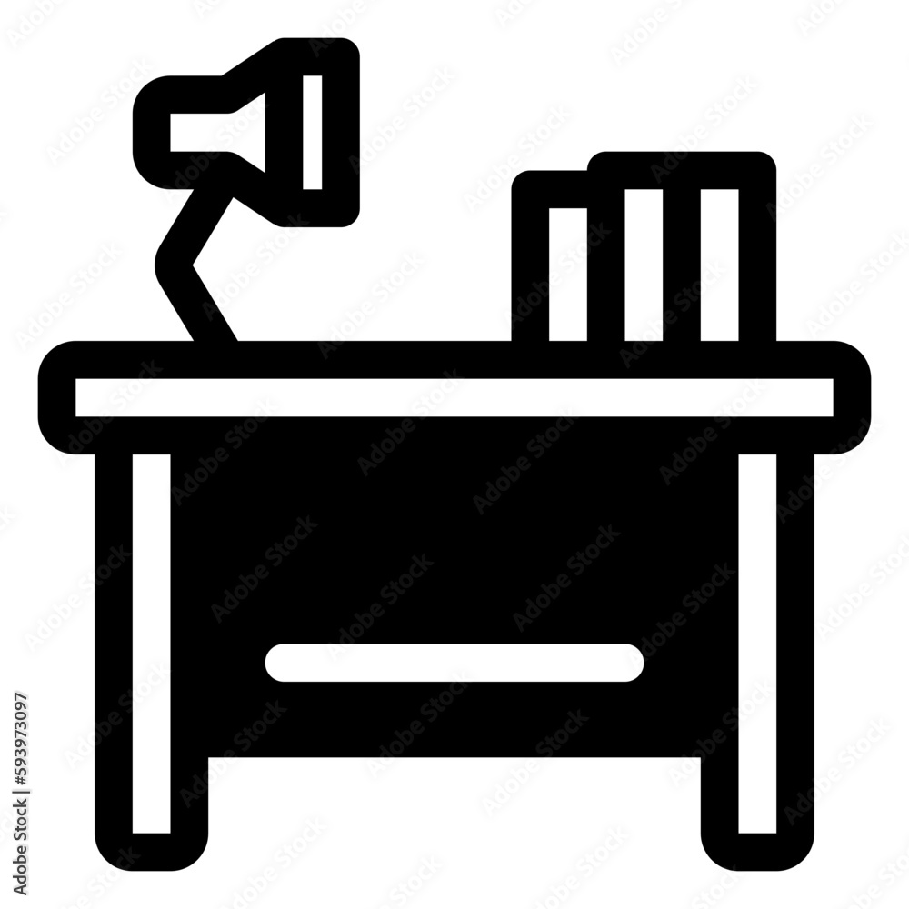 Desk Glyph Icon Desk Glyph Icon