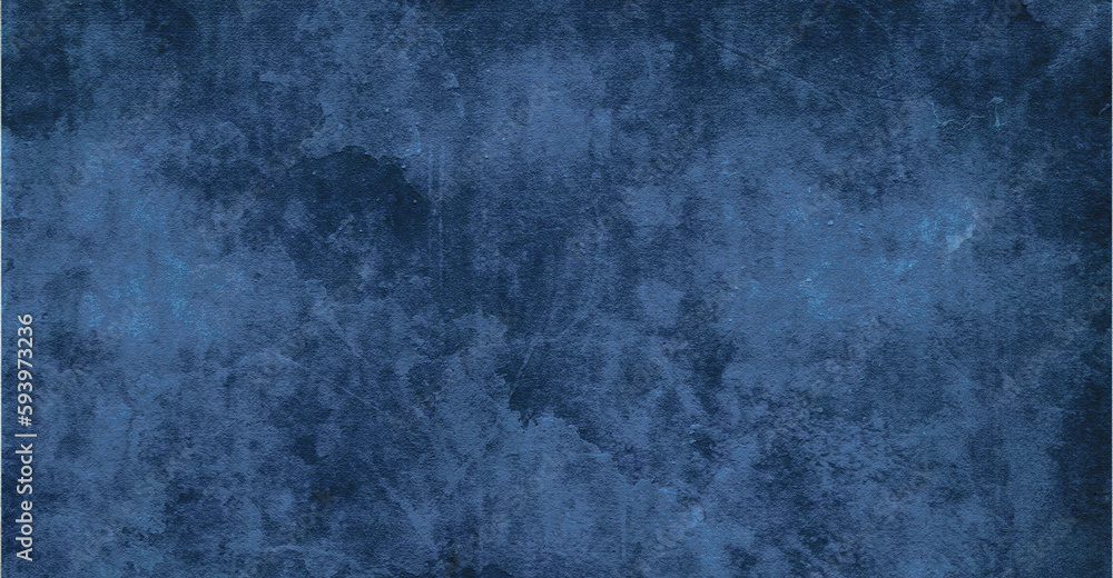 Background image of plaster texture in dark blue tones in grunge style.