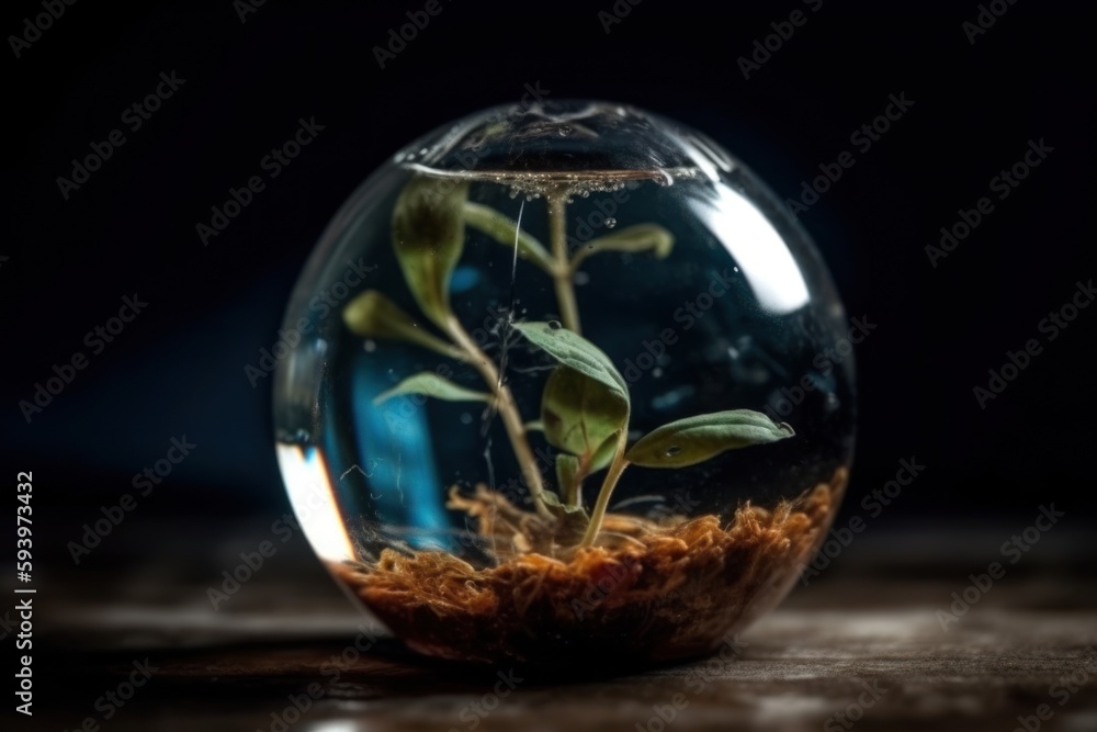 World environment and earth day concept with glass globe and eco-friendly environment. Generative Ai. World environment and earth day concept with glass globe and eco-friendly environment. Generative Ai.