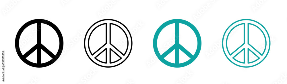 Peace symbols vector icons set. World peace signs set Peace symbols vector icons set. World peace signs set