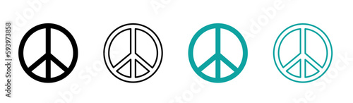 Peace symbols vector icons set. World peace signs set