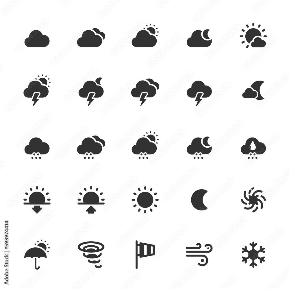 Icon set - weather and forecast Icon set - weather and forecast