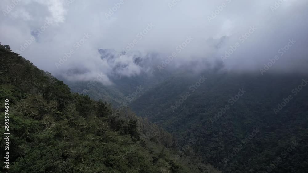 Cloudy Skies over Colombian Colombian Sub Tropical Rainforest Mountains at Sunset Cloudy Skies over Colombian Colombian Sub Tropical Rainforest Mountains at Sunset
