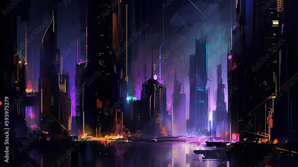 Dystopic City, Concept of a future landscape in a modern city