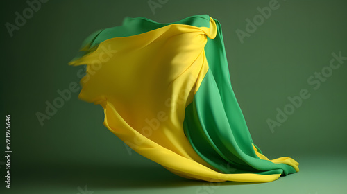 tissu jaune et vert en mouvement, généré par IA