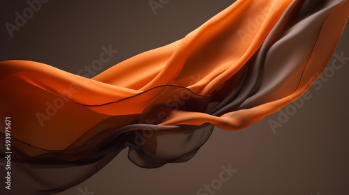 tissu orange et noir en mouvement, généré par IA