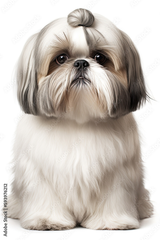 Shih Tzu Dog isolated on white background, Generative AI Shih Tzu Dog isolated on white background, Generative AI