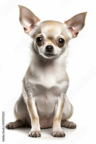 Chihuahua Dog isolated on white background, Generative AI