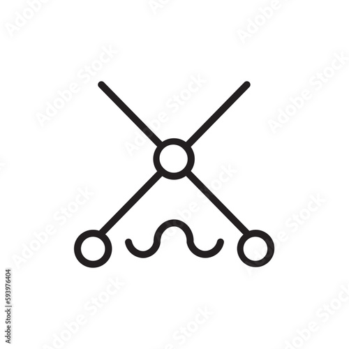Knit Machine Needles Outline Icon