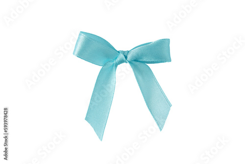 Light blue satin silk ribbon tied bow isolated transparent png