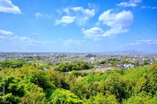 豊田市、野見山展望台から眺める豊田市街