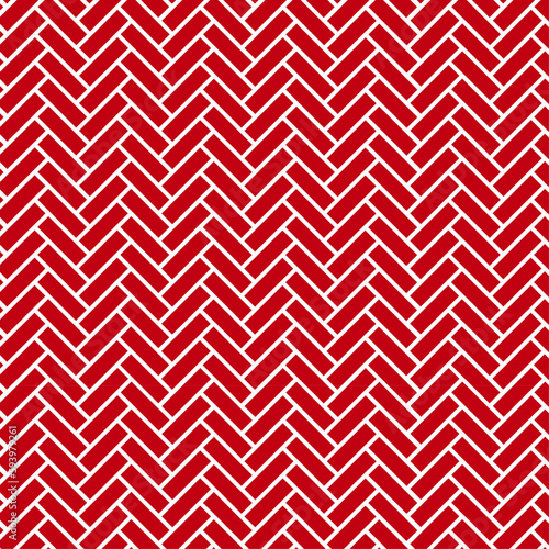 Herringbone brick pattern red