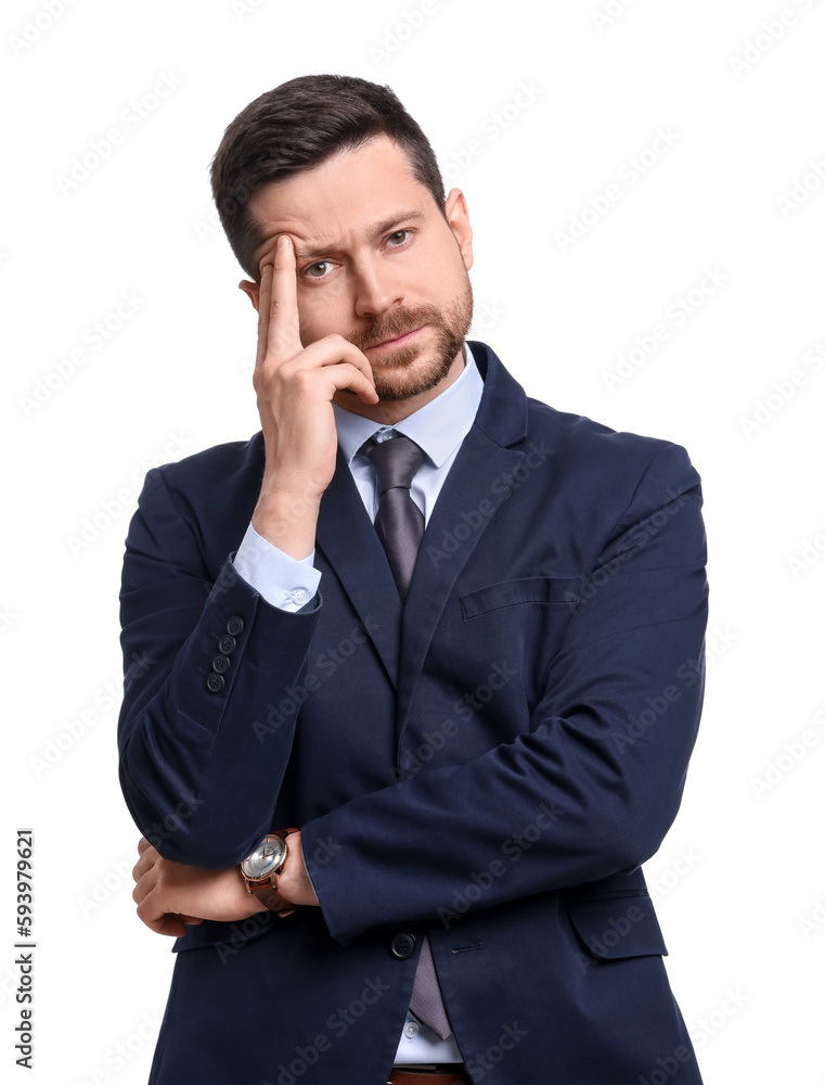Handsome bearded businessman in suit on white background Handsome bearded businessman in suit on white background