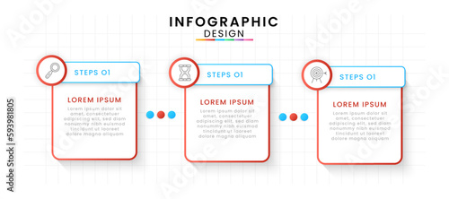 Infographic template for business. Timeline concept with 3 steps.