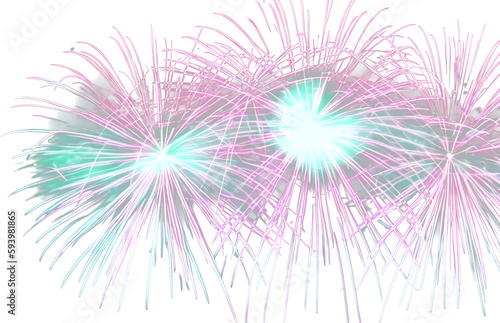 Isolated bright fireworks created with generative ai
