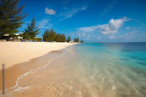Tropical beach with tree and clear water © Nick