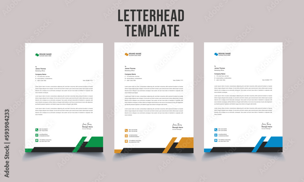 Corporate Creative Business Letterhead design template