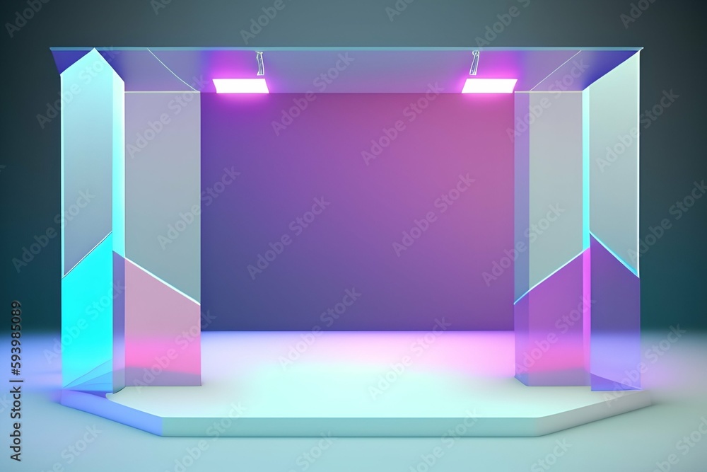Acrylic empty podium for product presentation on pastel color background - generative ai
Acrylic empty podium for product presentation on pastel color background - generative ai