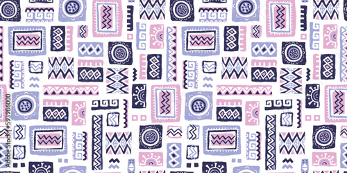 Hand drawn abstract seamless pattern, ethnic background, african style - great for textiles, banners, wallpapers, wrapping - vector design