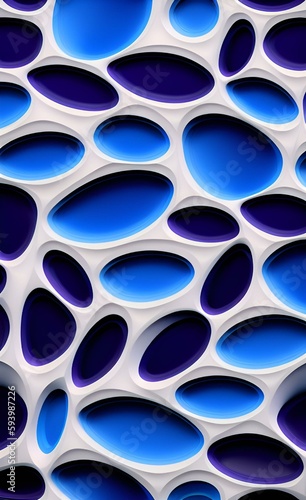 Abstract dark blue pattern in 3D style. Generated by AI. General design for backgrounds, banners, cards and other purposes.