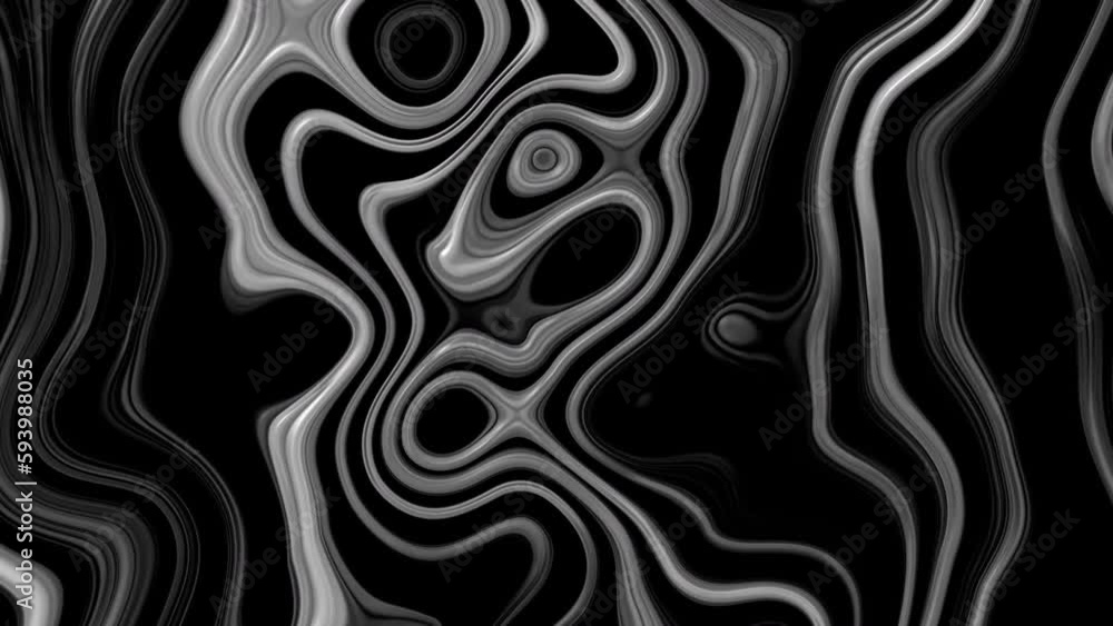 Wavy abstract surface. Close-up of a shiny smooth black white background. Looped animation 4k. Wavy abstract surface. Close-up of a shiny smooth black white background. Looped animation 4k.