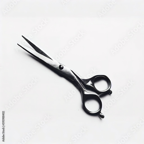 Hairdressing scissors,white background,Monochrome sytle with Generative AI.