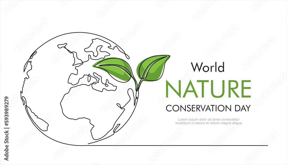 World Nature Conservation Day Vector Illustration with World Map, Tree and  Eco Friendly Ecology in Flat Cartoon Hand Drawn Landing Page Templates  Stock Vector Image & Art - Alamy