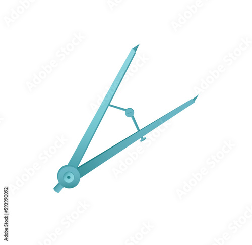 Concept School supplies education geometry divider. This illustration is a flat, vector design of a school supply item. Vector illustration. © Andrey