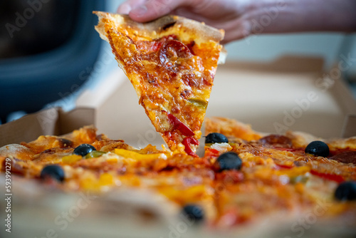 pizza part partage gourmandise fast food