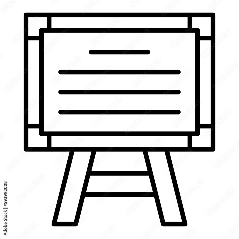 Whiteboard Line Icon Whiteboard Line Icon